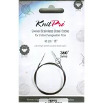 KnitPro Câble Acier SWIVEL 360 et Accessoires - 40 cm - noir/argent