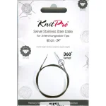 KnitPro Câble Acier SWIVEL 360 et Accessoires - 60 cm - noir/argent