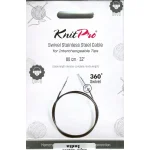 KnitPro Câble Acier SWIVEL 360 et Accessoires - 80 cm - noir/argent