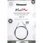 KnitPro Câble Acier SWIVEL 360 et Accessoires - 120 cm - noir/argent