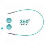 KnitPro Edelstahlseil SWIVEL 360 und Zubehör - 40 cm - mindful