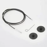 KnitPro Kunststoffseil und Zubehör - 120 cm - schwarz/silber