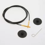 KnitPro Kunststoffseil und Zubehör - 60 cm - schwarz/gold