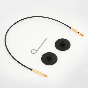 KnitPro Transparent plastic cord - 40 cm - black/gold