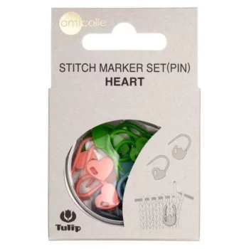 Tulip Maschenmarkierer Set - HEART - verschließbar - 15 Stück