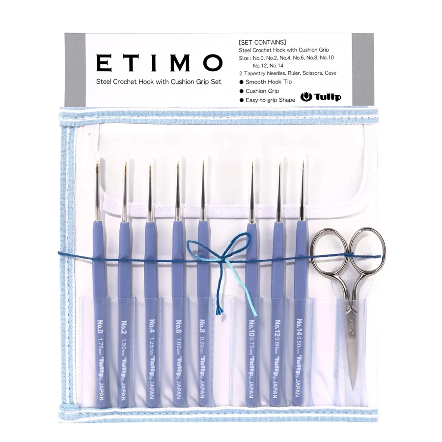 Tulip ETIMO Crochet Hook Set - 0,5 to 1,75 mm - with silver scissors ✓  Wollerei